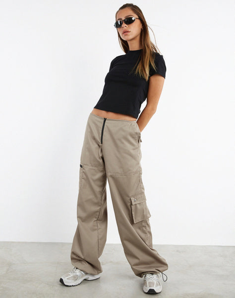 image of MOTEL X JACQUIE Xander Cargo Trouser in Cotton Drill Taupe