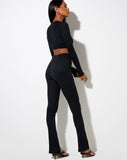 Image of Xaya Trousers in Rib Black