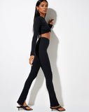 Image of Xaya Trousers in Rib Black