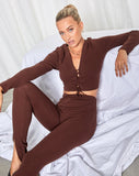 Image of Delona Long Sleeve Top in Brown