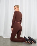 Image of Delona Long Sleeve Top in Brown