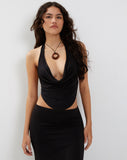 Image of Xena Halterneck Crop Top in Black