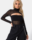 Xhesi Cutout Bodice in Tokyo Techno Black Net