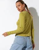 image of Xiur Cardi in Rib Cress Green