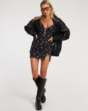 IMAGE OF Yakinta Mini Dress in Femme Floral Black and Gold