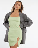 image of MOTEL X JACQUIE Yanda Bodycon Dress in Rib Knit Pastel Lime