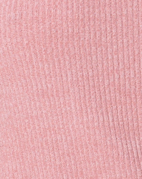 Yellav Slip Dress in Knit Crinkle Rib Pink