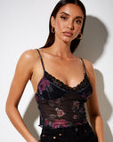 Image of Yenika Crop Top in Gothic Rose with Lace