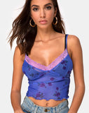 Image of Yenika Crop Top in Lilac Rose with Lilac Lace