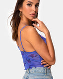 Image of Yenika Crop Top in Lilac Rose with Lilac Lace