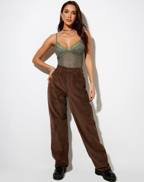 Image of Yenika Crop Top in Mono Paisley Green