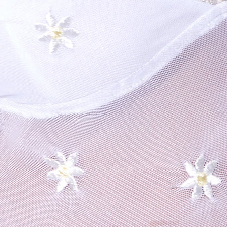 Yenika Crop Top in White Daisy Embro with White Lace