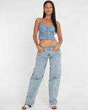 image of Yenko Crop Top in Lace Blue