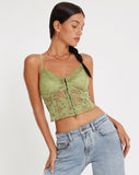 image of Yenko Crop Top in Lace Green