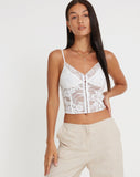 image of Yenko Crop Top in Lace Ivory