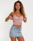 image of Yenko Crop Top in Lace Pink