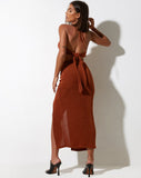 image of Maxel Midi Skirt in Crepe Brown