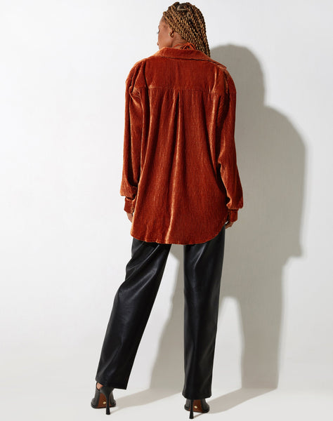 image of Dael Oversized Shirt in Velvet Rust