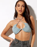 Image of Yessa Crop Top in Blue Surf