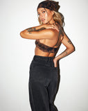 Image of Yessa Crop Top in Black Rust Tie Dye