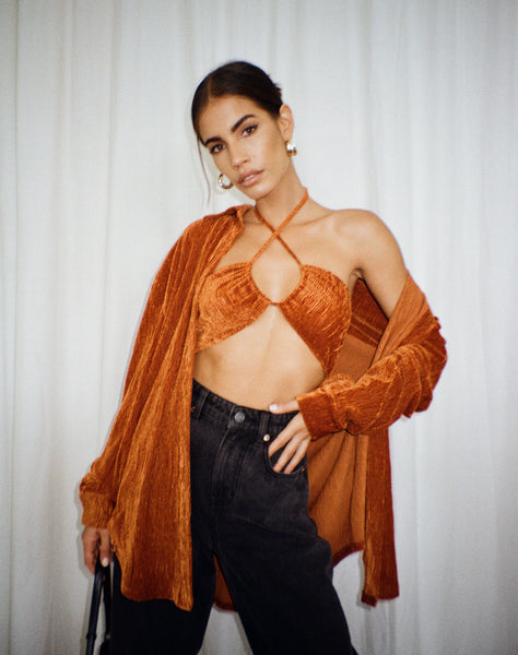 image of Dael Oversized Shirt in Velvet Rust