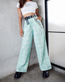 Yeva Trouser in Table Cloth Neo Mint