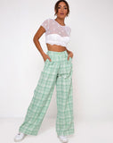 Yeva Trouser in Table Cloth Neo Mint