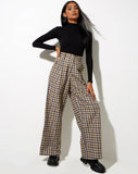 Image of Yeva Trouser in 40s Check Tan