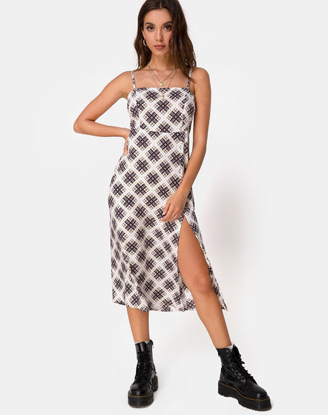 Yosha Midi Dress in Kate Check