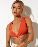 Image of Yunda Crop Top in Rib Tangerine