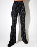 Zabby Flare Trouser in Baroque Cherub Black and Grey