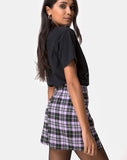 Zaid Mini Skirt in Plaid Lilac