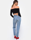 Zalea Off The Shoulder Crop in Black