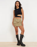 image of Zane Cut Out Crop Top in Black