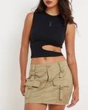 image of Zane Cut Out Crop Top in Black