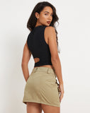 image of Ai Cargo Mini Skirt in Moss Green