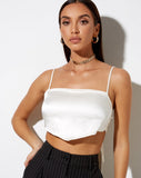 Zashe Cami Top in Satin Ivory