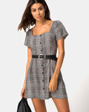 Zavacca Mini Dress in Charles Check Grey