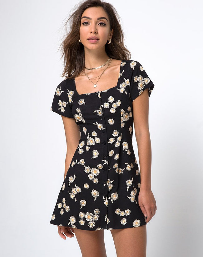 Zavacca Tea Dress in Grunge Daisy Floral