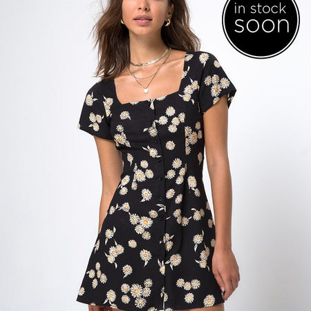 Zavacca Tea Dress in Grunge Daisy Floral