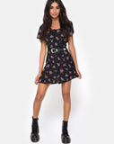 Zavacca Mini Dress in Sohey Rose Black