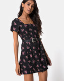 Zavacca Mini Dress in Sohey Rose Black