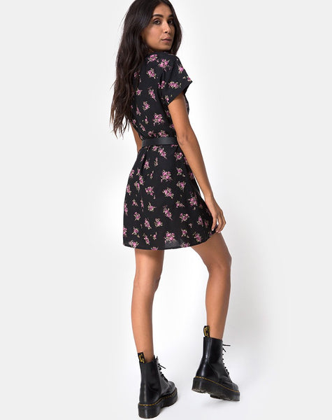 Zavacca Mini Dress in Sohey Rose Black