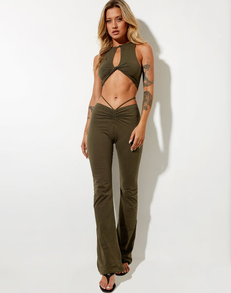 Zeme Crop Top in Olive