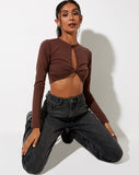 Zen Crop Top in Deep Mahogany