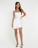 image of Zenita Mini Dress in Satin Ivory