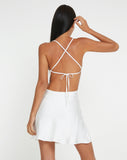 image of Zenita Mini Dress in Satin Ivory