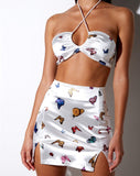 Malta Crop Top in Cream Butterfly