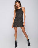 Ziggy Slip Dress in Glitter Animal Net black