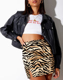 Zigi Mini Skirt in Tiger Gold